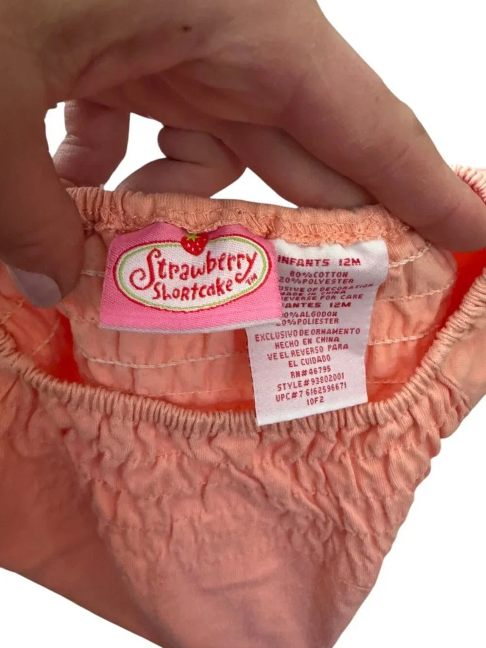 Vintage 2007 Strawberry Shortcake Girls Toddler Short Sleeve Shirt Sz 12M Y2K